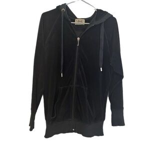 Y2K Black Vintage Juciy Couture Velour Track Jacket